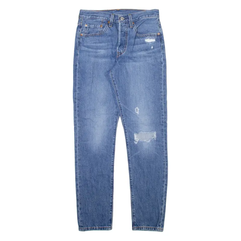 Levi's 501S Jeans Big E Distressed Mens Blue Skinny Straight W26 L30 1