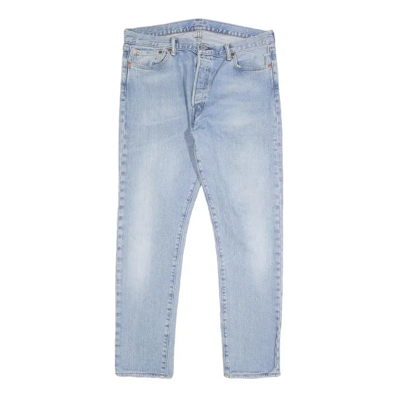Levi's 501S Mens Jeans Blue Slim Straight Denim Light W36 L29 Button Closure 1