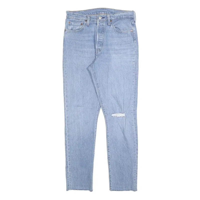 Levi's 501S Womens Jeans Blue Slim Skinny Denim Light W29 L30 Distressed 1