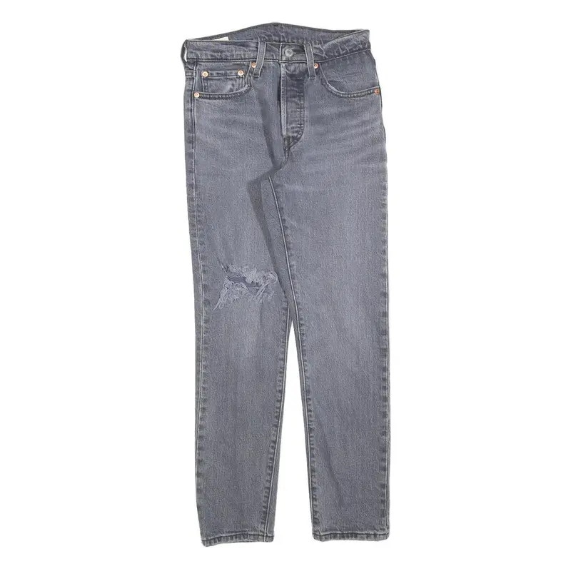 Levi's 501S Womens Jeans Blue Slim Skinny Denim Medium W24 L28 Classic Button 1