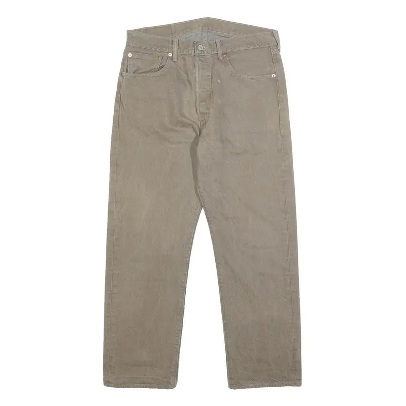 Levi's 501Xx Mens Jeans Beige Regular Straight Denim Medium W34 L27 Classic 1