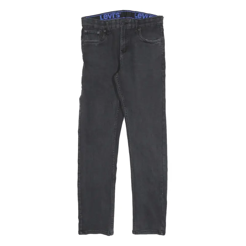 Levi's 502 Boys Jeans Black Slim Skinny Denim Medium W28 L30 Zip Cotton Blend 1