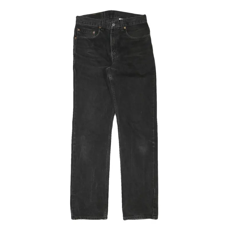Levi's 505 Mens Jeans Black Regular Straight Denim Medium W30 L33 Zip Closure 1
