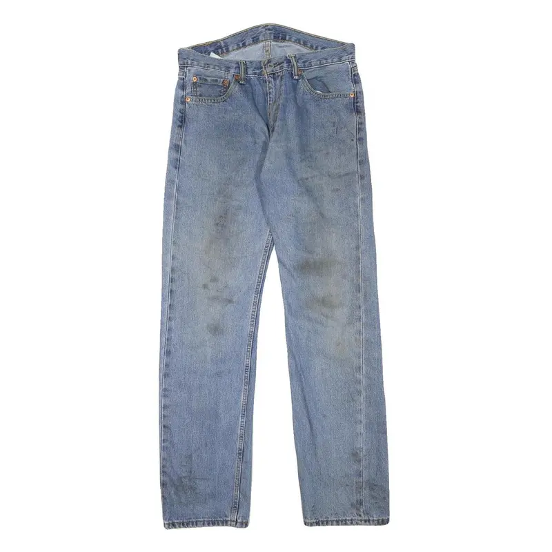Levi's 505 Mens Jeans Blue Regular Straight Denim Medium W32 L33 Classic Cotton 1
