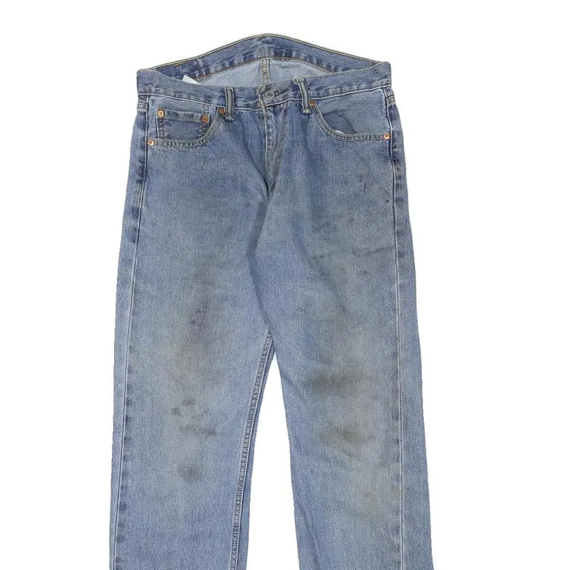 Levi's 505 Mens Jeans Blue Regular Straight Denim Medium W32 L33 Classic Cotton 2