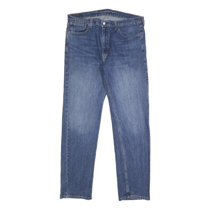 Levi's 505 Mens Jeans Blue Regular Straight Denim Medium W38 L34 Classic Fit Zip 1