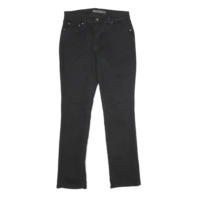 Levi's 505 Womens Jeans Black Regular Straight Denim W28 L32 Zip Cotton Blend 1