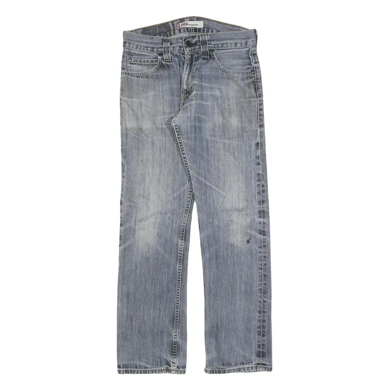 Levi's 506 Mens Jeans Blue Regular Straight Denim Light W30 L32 Classic Zip 1