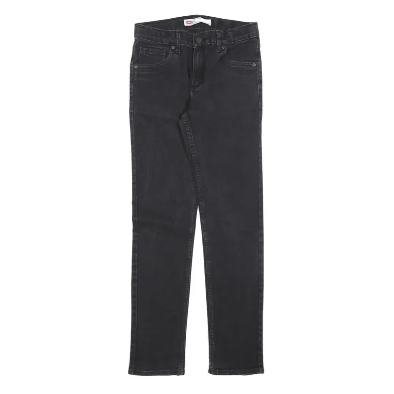 Levi's 510 Girls Slim Black Denim Medium Wash W27 L30 Cotton Blend Zip Jeans 1