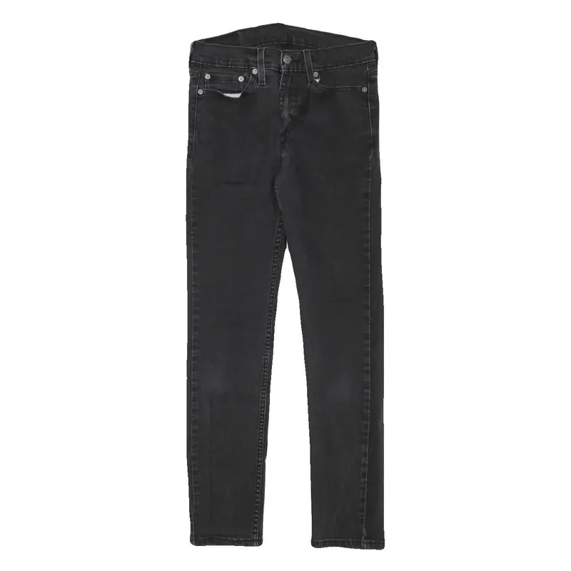 Levi's 510 Mens Jeans Black Slim Skinny Denim W26 L27 Zip 1