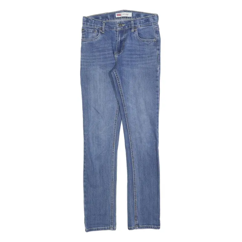 Levi's 510 Slim Girls Jeans Blue Denim W26 L29 Cotton Blend Zip Classic Fit 1