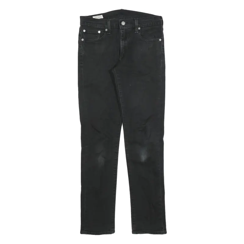 Levi's 511 Big E Mens Slim Black Denim Medium W30 L32 Jeans Cotton Blend Zip 1