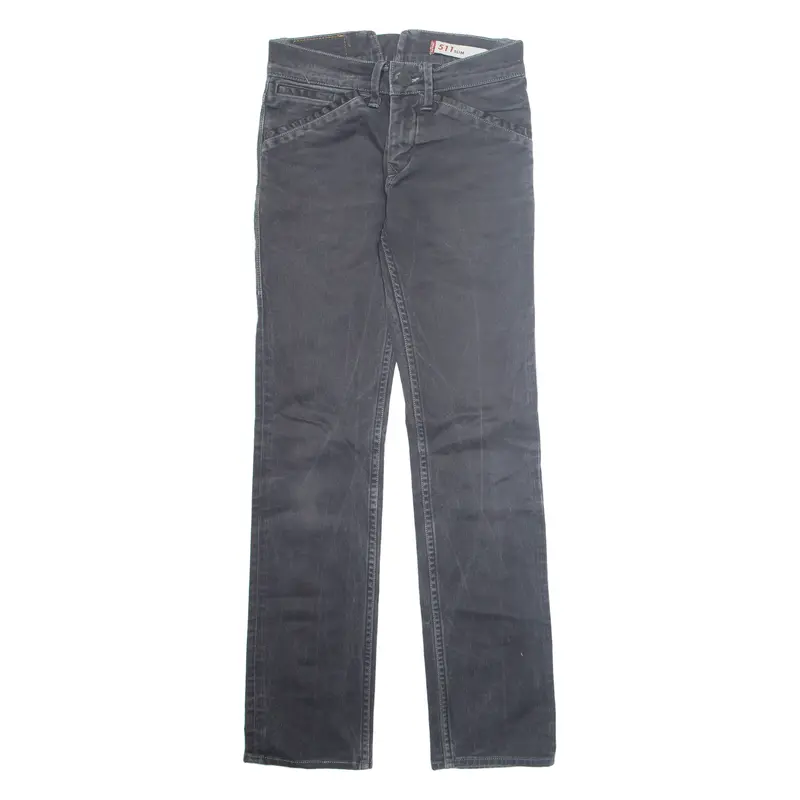 Levi's 511 Jeans Mens Grey Slim Straight 90S Stone Wash W26 L31 1
