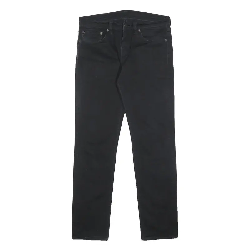 Levi's 511 Mens Slim Black Denim Dark Jeans W31 L32 Zip Cotton Blend 1
