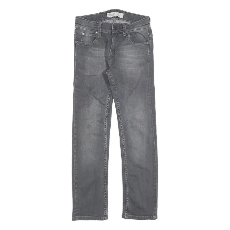 Levi's 511 Slim Girls Jeans Grey Denim W25 L25 Cotton Blend Zip Closure 1