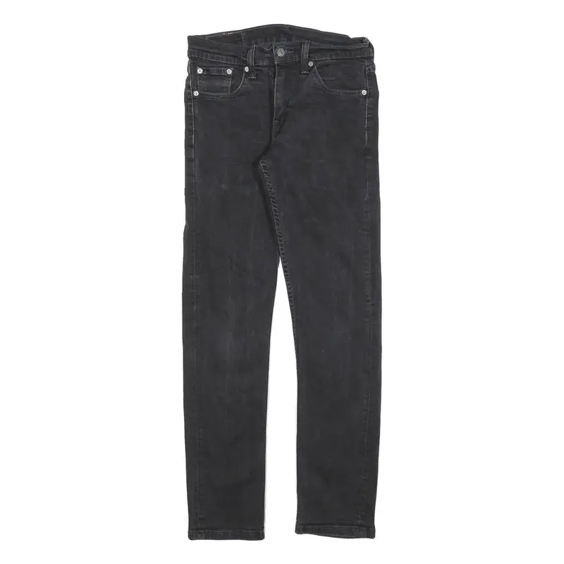 Levi's 511 Slim Mens Jeans Black Slim Skinny Denim Medium W30 L32 Zip Pants 1