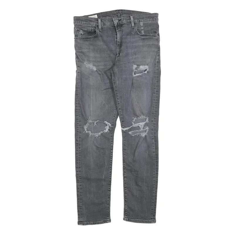 Levi's 512 Big E Mens Slim Skinny Denim Medium Wash W33 L31 Distressed Jeans 1
