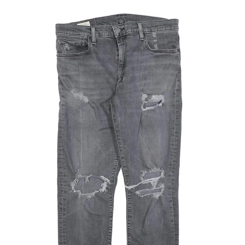 Levi's 512 Big E Mens Slim Skinny Denim Medium Wash W33 L31 Distressed Jeans 2