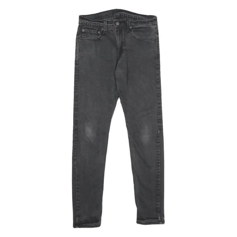 Levi's 512 Mens Jeans Black Slim Skinny Denim Medium W33 L34 Zip Closure 1