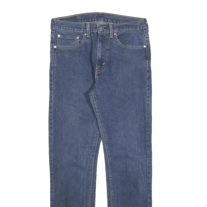 Levi's 513 Mens Blue Regular Straight Denim Medium W32 L32 Classic Zip Jeans 2