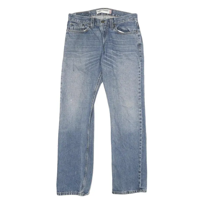 Levi's 514 Mens Slim Jeans Blue Denim Light W31 L32 Straight Cotton Zip 1