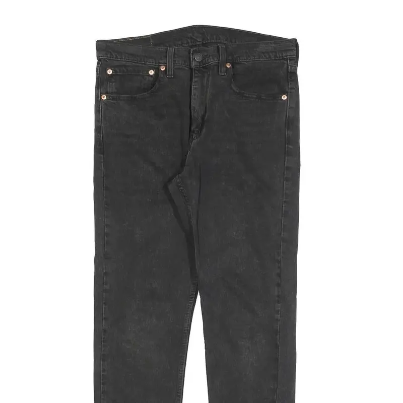Levi's 515 Mens Jeans Black Slim Skinny Denim Medium W32 L32 Slim Fit Zip 2