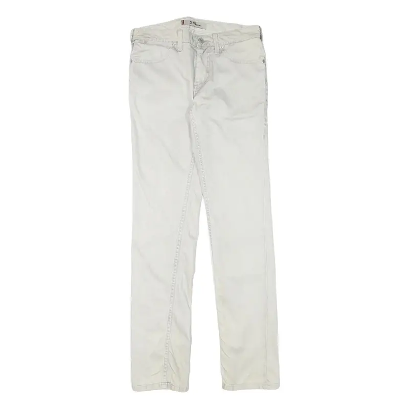 Levi's 519 Mens Cotton Blend White Slim Straight Trousers W30 L34 Stylish 1