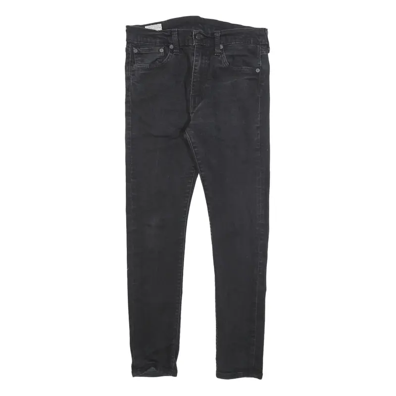 Levi's 519 Mens Slim Skinny Denim Black W28 L27 Stretch Cotton Blend Zip Jeans 1
