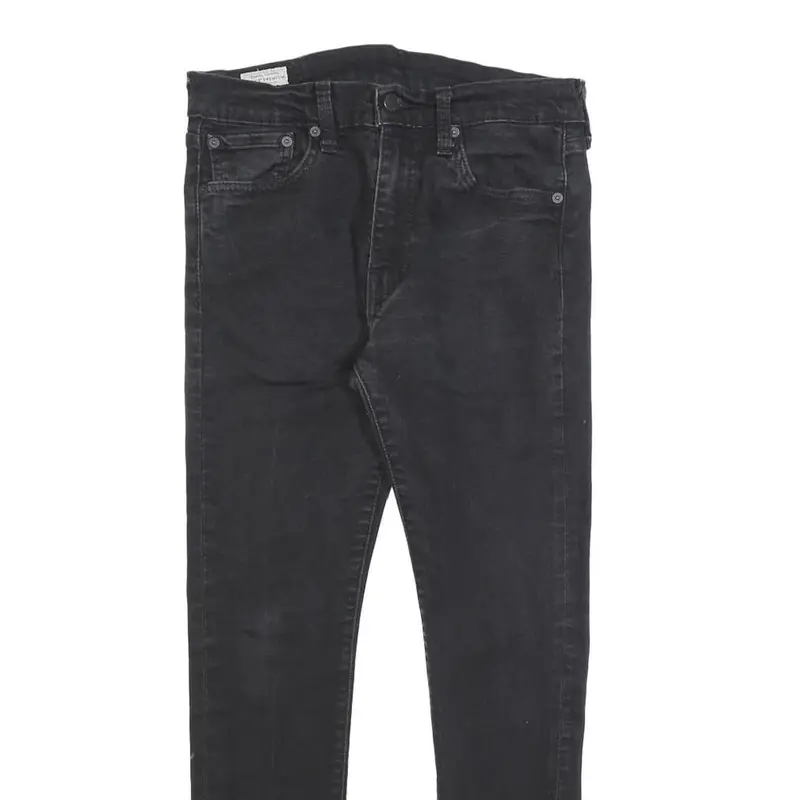 Levi's 519 Mens Slim Skinny Denim Black W28 L27 Stretch Cotton Blend Zip Jeans 2