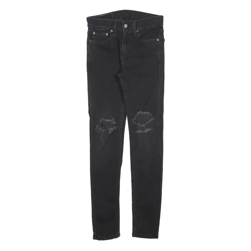Levi's 519 Mens Slim Skinny Denim Black W28 L30 Distressed Stretch Cotton 1