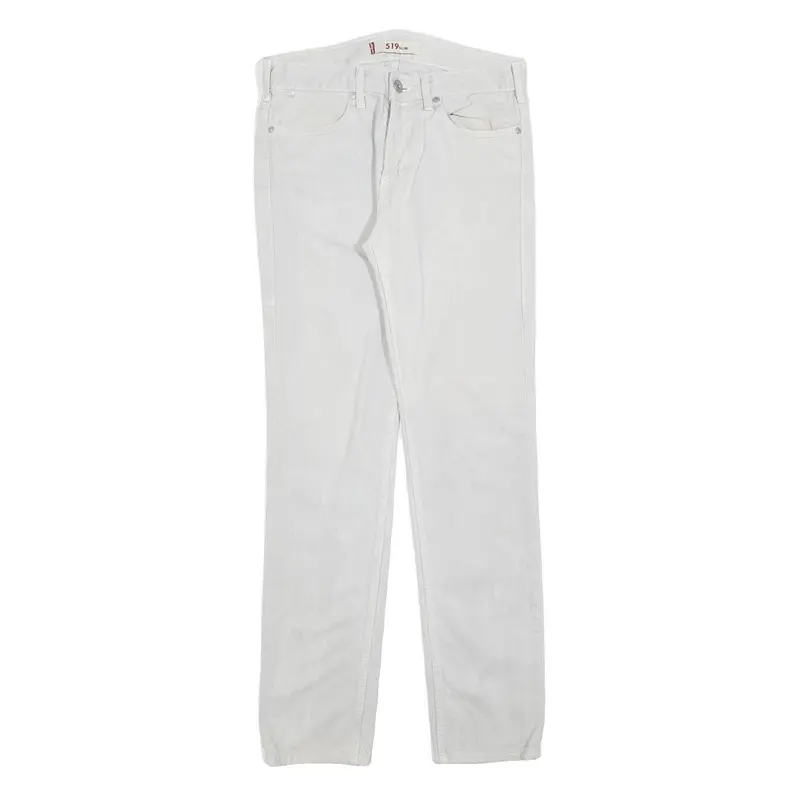 Levi's 519 Mens Slim White Jeans Denim Medium W30 L32 Classic Cotton Blend 1