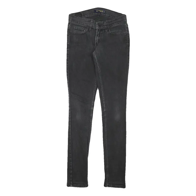 Levi's 524 Womens Jeans Black Slim Skinny Denim Medium W26 L30 Stretch Zip 1