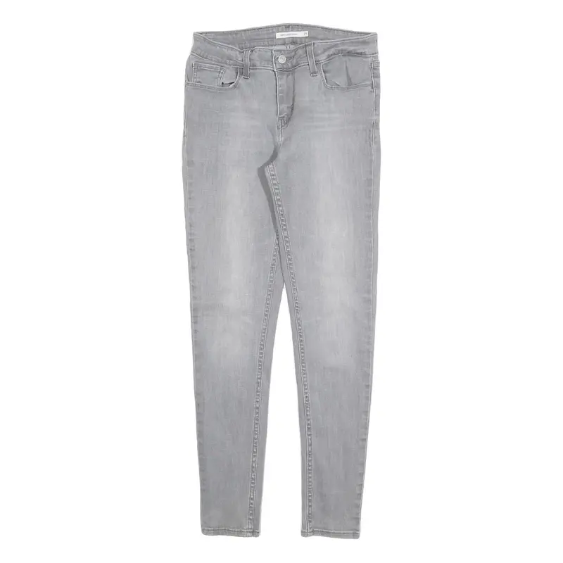 Levi's 535 Womens Jeans Grey Slim Skinny Denim W29 L30 Cotton Blend Zip 1