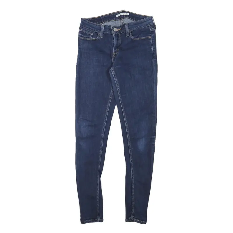 Levi's 535 Womens Slim Blue Denim Medium Woven W26 L28 Classic Zip Jeans 1