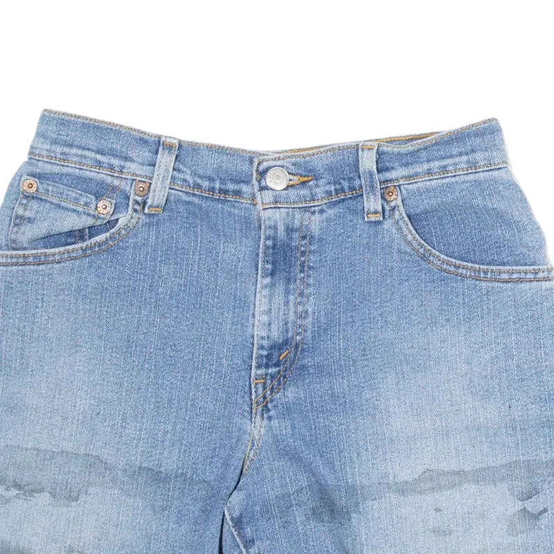 Levi's 550 Stretch Tapered Cut Offs Womens Denim Shorts Blue L W26 2