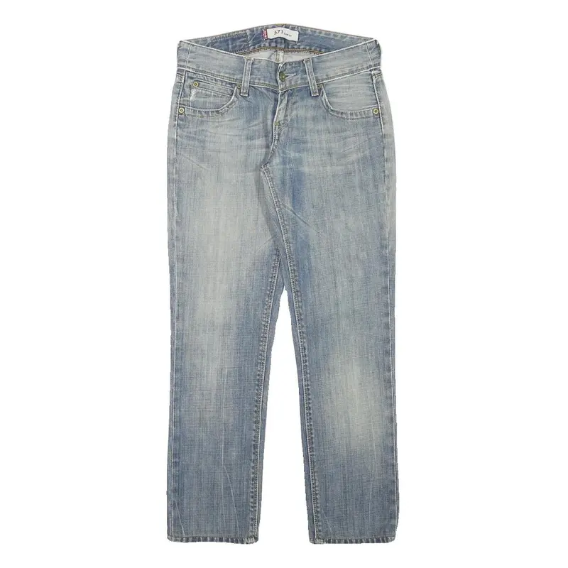 Levi's 571 Womens Jeans Blue Slim Straight Denim Light W27 L26 Classic Fit 1