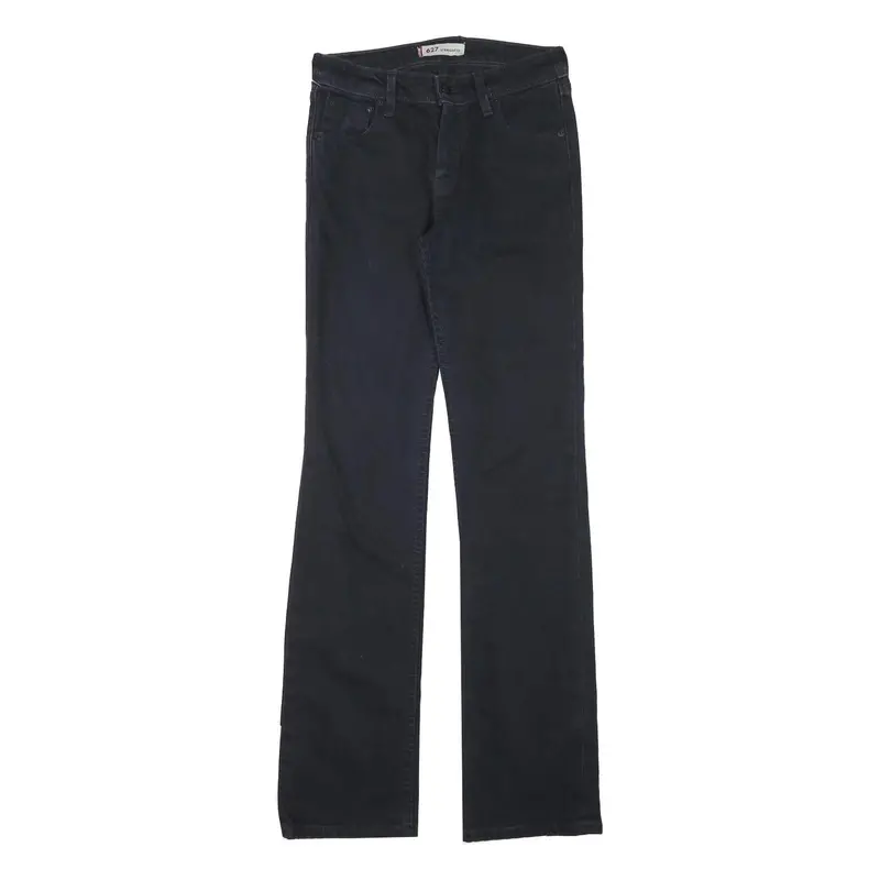 Levi's 627 Womens Jeans Black Regular Straight Denim W26 L32 Classic Fit Zip 1