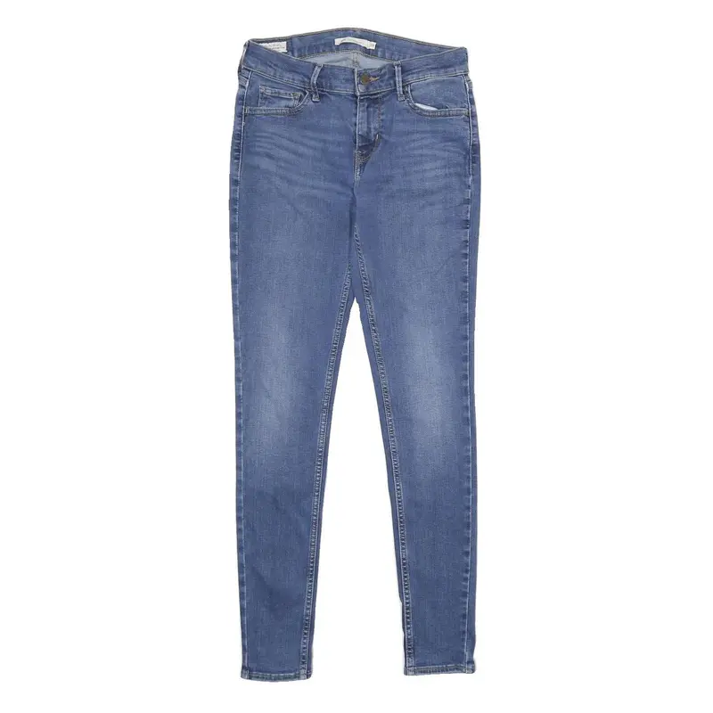Levi's 710 Super Skinny Big E Womens Jeans Blue Slim Skinny Denim Medium W28 L30 1