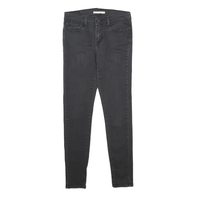 Levi's 710 Super Skinny Womens Jeans Black Slim Skinny Denim W29 L30 Zip Cotton 1