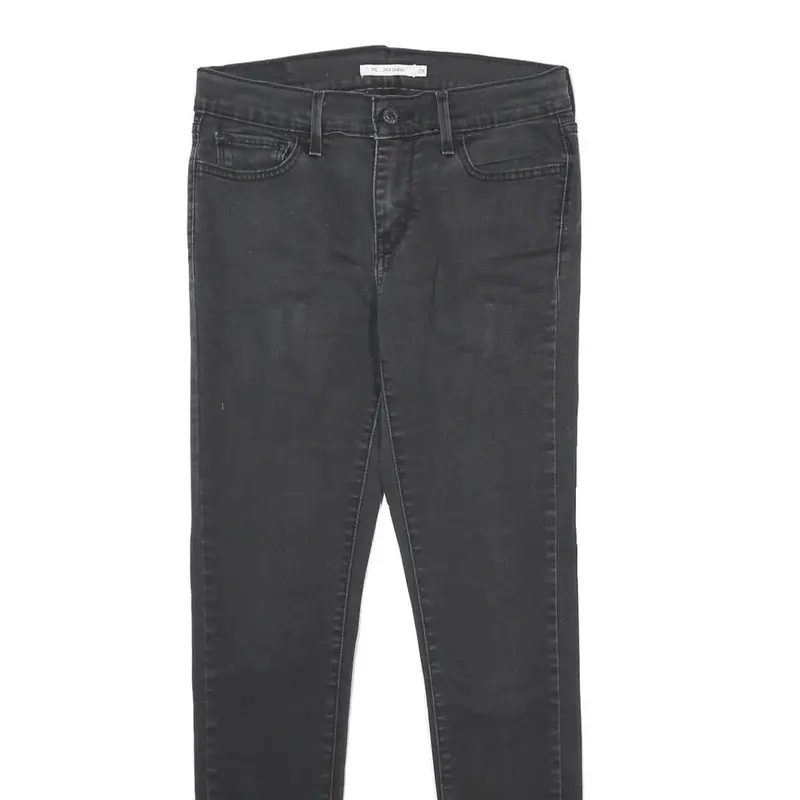 Levi's 710 Super Skinny Womens Jeans Black Slim Skinny Denim W29 L30 Zip Cotton 2