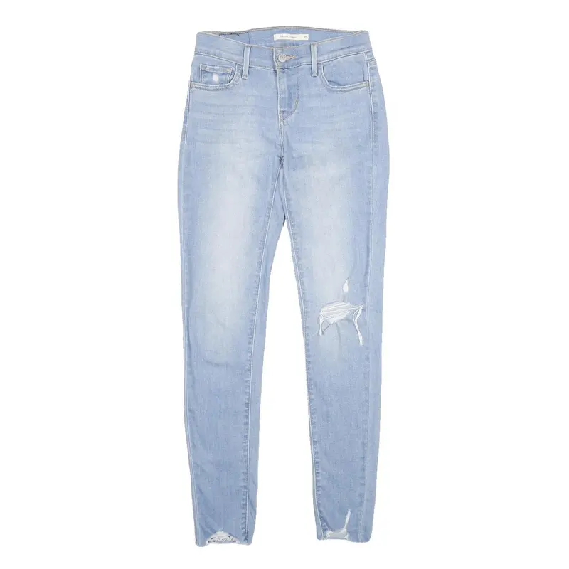 Levi's 710 Super Skinny Womens Jeans Blue Slim Skinny Denim Light W25 L30 1