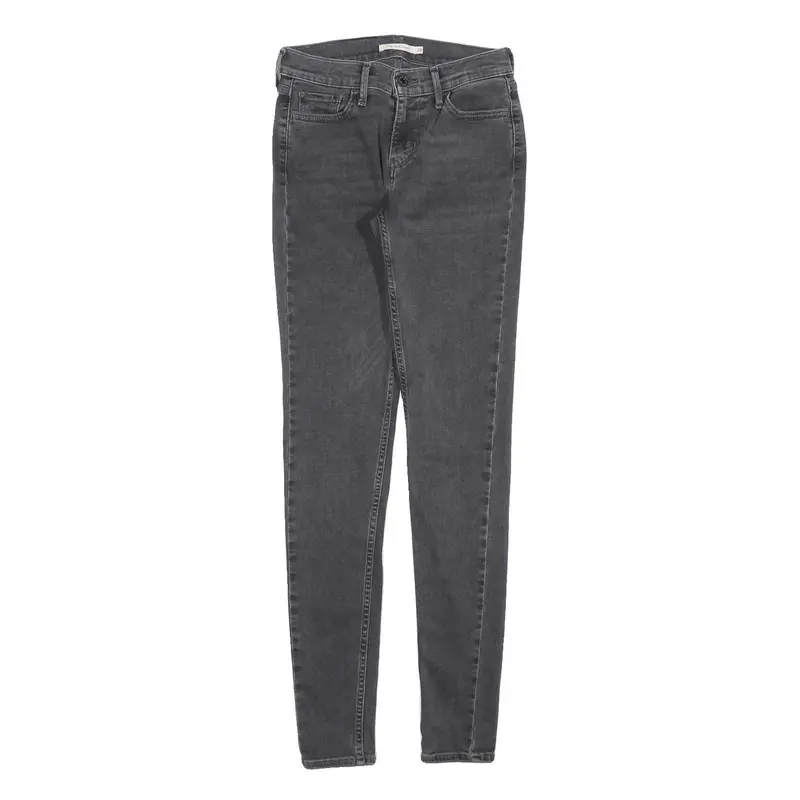 Levi's 710 Womens Jeans Black Slim Skinny Denim Medium W28 L32 Stretch 1