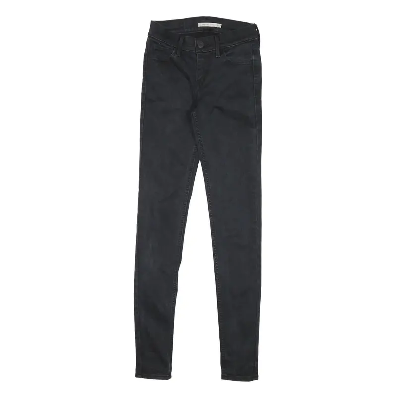 Levis 710 Womens Jeans Black Slim Skinny Denim Raw W22 L29 Stretch High Waist 1