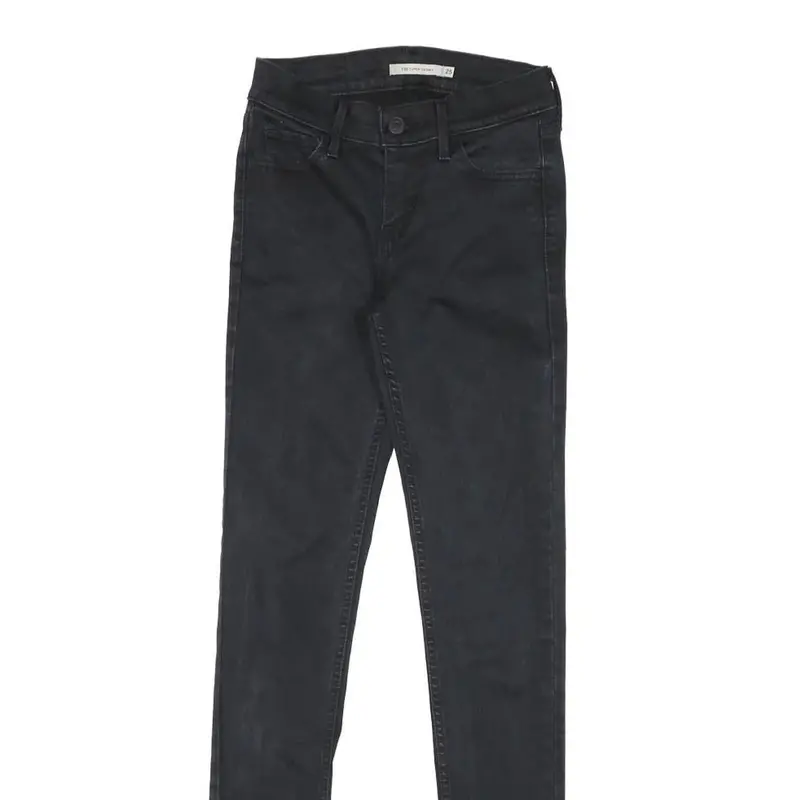 Levis 710 Womens Jeans Black Slim Skinny Denim Raw W22 L29 Stretch High Waist 2