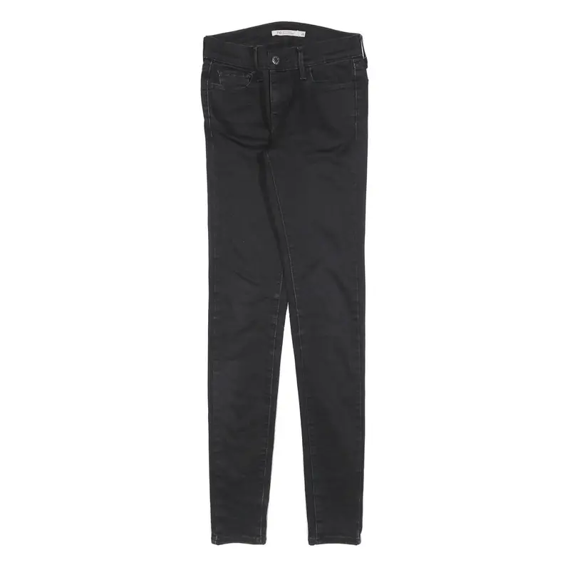Levi's 710 Womens Jeans Black Slim Skinny Denim W26 L32 Stretch Zip Fly 1