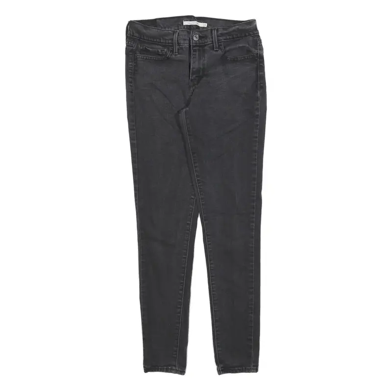 Levi's 710 Womens Jeans Black Slim Skinny Denim W28 L30 Stretch Cotton Blend 1