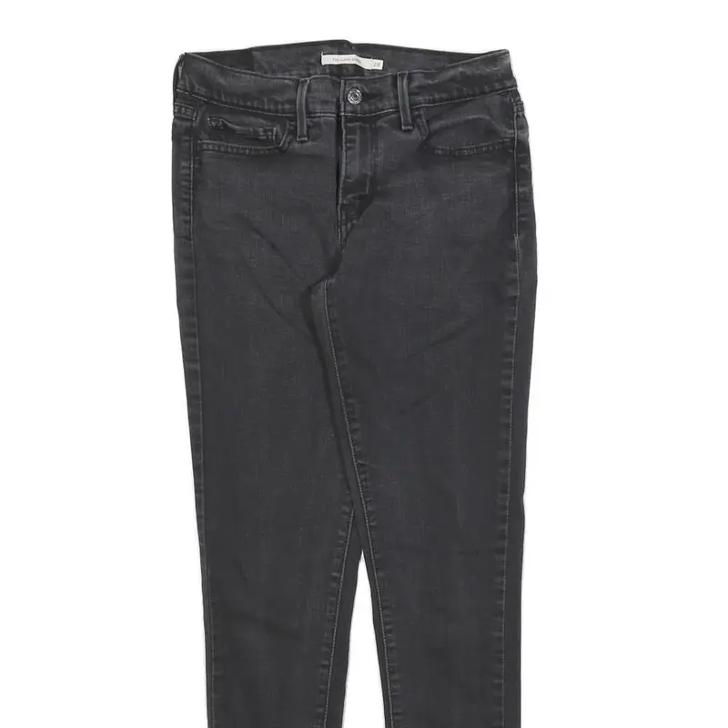 Levi's 710 Womens Jeans Black Slim Skinny Denim W28 L30 Stretch Cotton Blend 2