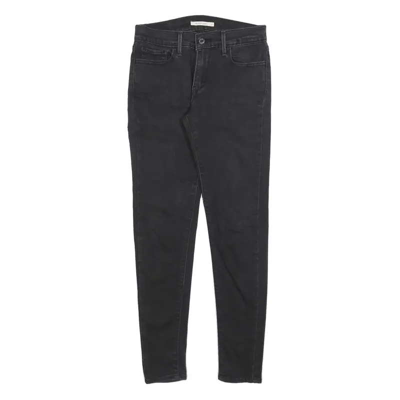 Levi's 710 Womens Slim Skinny Denim Black W27 L28 Cotton Blend Jeans Zip 1