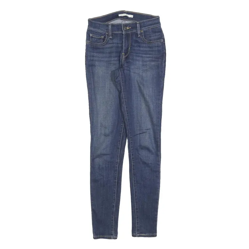 Levi's 710 Womens Slim Skinny Denim Raw Blue Stretch W26 L30 Skinny Jeans 1