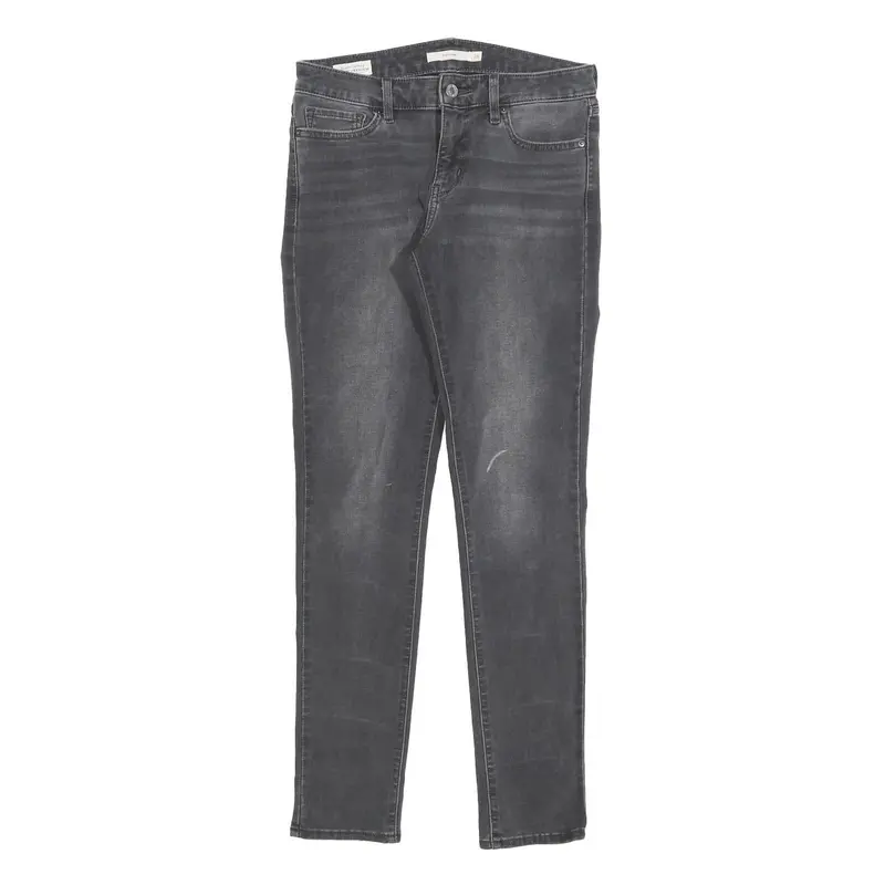 Levi's 711 Big E Womens Jeans Black Slim Skinny Denim Medium W26 L30 Stretch 1
